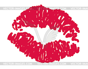 Beautiful red lips isolated on white - vector clip art