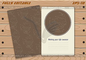 Templates (front and back) with cute ice cream - vector clipart