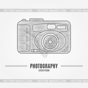 Old camera - branding identity element, - vector image