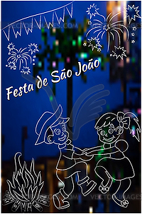 Hand drawing Festa Junina elements - vector image