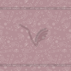 Seamless floral pattern with with hand-drawn - vector clip art