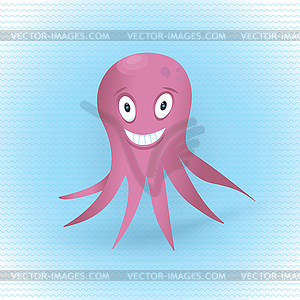 Pink Octopus - vector clipart