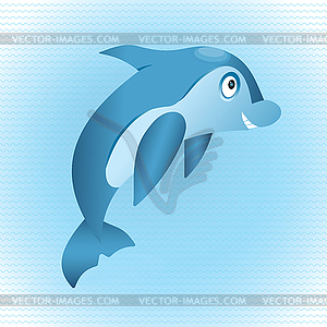 Blue Dolphin - цветной векторный клипарт