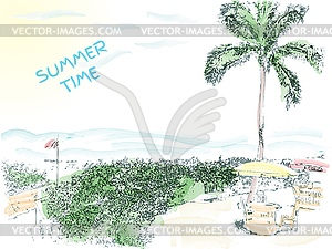 Summer time background - vector clipart