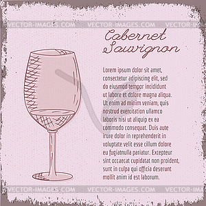 Template with wine glass - vector clip art