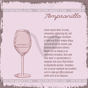 Template with wine glass - vector clipart