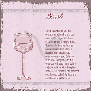 Template with wine glass - color vector clipart