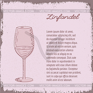 Template with wine glass - vector image