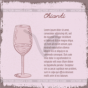 Template with wine glass - vector clipart