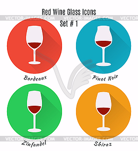 Set of icons. Variation of detailed wine glass - vector clipart