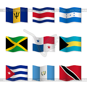 Waving flags of different countries  - vector clip art