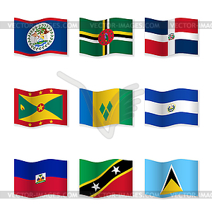 Waving flags of different countries 10 - vector clipart / vector image