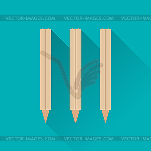 Cricket game flat icon - vector clipart