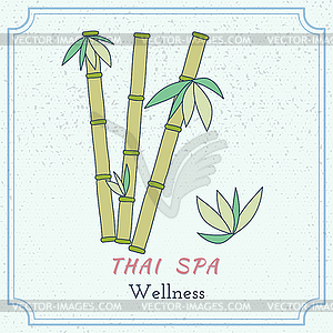 Тайский массаж и спа-элементы дизайна - векторное изображение клипарта