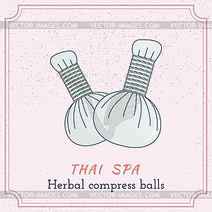 Thai massage and spa design elements - vector clip art