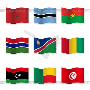 Waving flags of different countries - royalty-free vector image