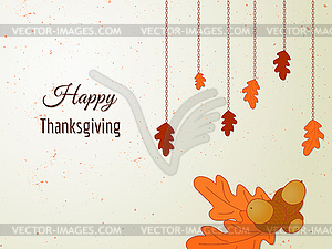 Happy Thanksgiving greeting card - vector clip art