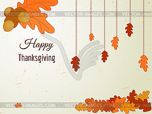 С Днем Благодарения открытка - векторное изображение EPS