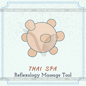 Wooden tool for Thai massage - vector clipart
