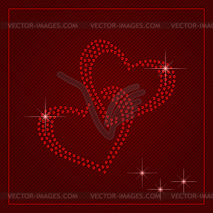 Rhinestone Valentines Day Template - vector image