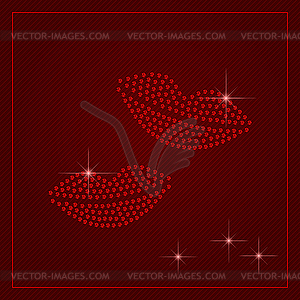 Rhinestone Valentines Day Template - vector clip art