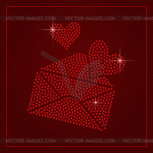 Rhinestone Valentines Day Template - vector image