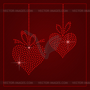 Rhinestone Valentines Day Template - vector image