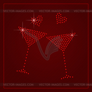 Rhinestone Valentines Day Template - vector clipart