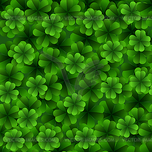 Four leaf clover seamless pattern - vector clipart