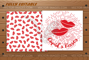 Valentines Day card on wooden table - stock vector clipart