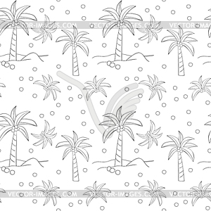 Seamless pattern with of palm trees - vector image