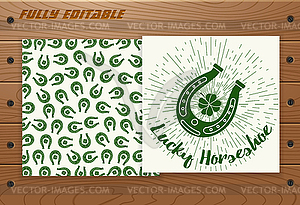 Saint Patricks Day card on wooden table - vector clipart