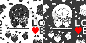 Seamless Valentines Day patterns - vector image