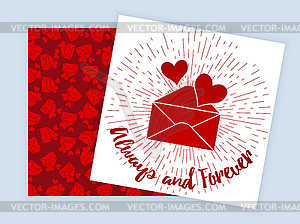 Valentines Daytwo sided flyer - vector image