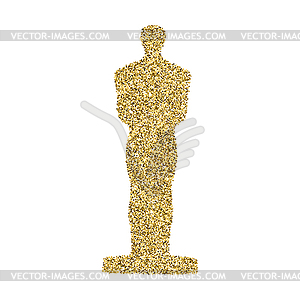 Golden statue glitter icon - vector image