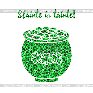 Glitter, confetti St. Patrick Day template - vector image