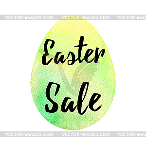 Elegant watercolor Easter greeting card - vector clipart