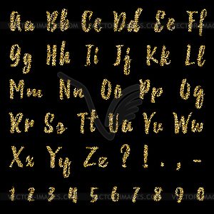 Gold alphabet . Lettering - vector clipart