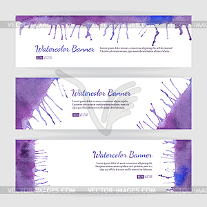 Set of watercolor banners - vector image