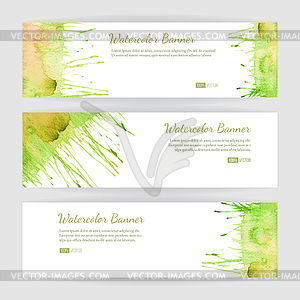 Set of watercolor banners - vector clipart