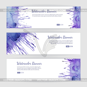 Set of watercolor banners - vector image