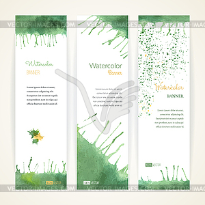 Set of watercolor banners - vector clipart