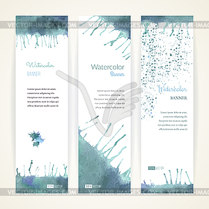 Set of watercolor banners - vector EPS clipart