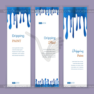 Set banners with clorful seamless dripping pain - vector image