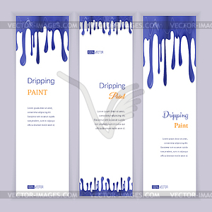 Set banners with clorful seamless dripping pain - vector EPS clipart