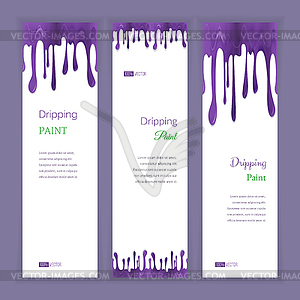 Set banners with clorful seamless dripping pain - vector clipart