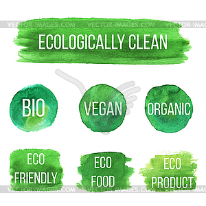 Natural organic icon, eco labels - vector EPS clipart