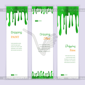 Set banners with clorful seamless dripping pain - vector clip art