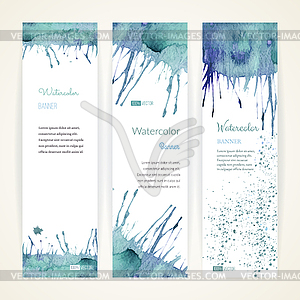Set of watercolor banners - vector image