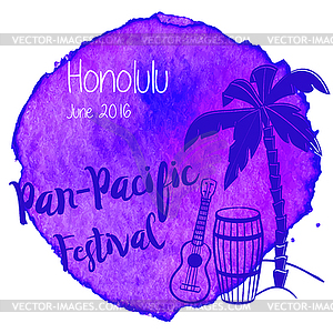 Watercolor Hawaiian, tropical graphic design - vector image